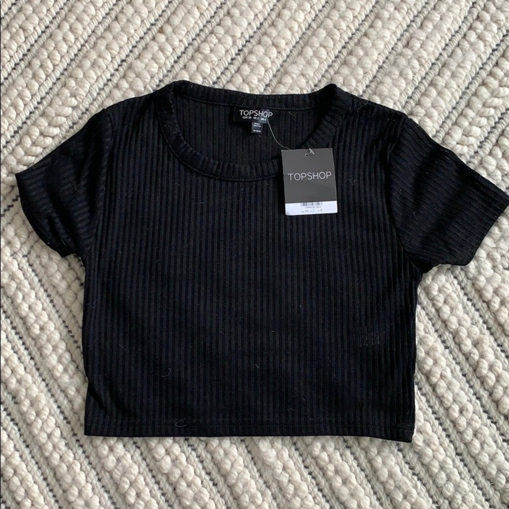 Topshop black crop top